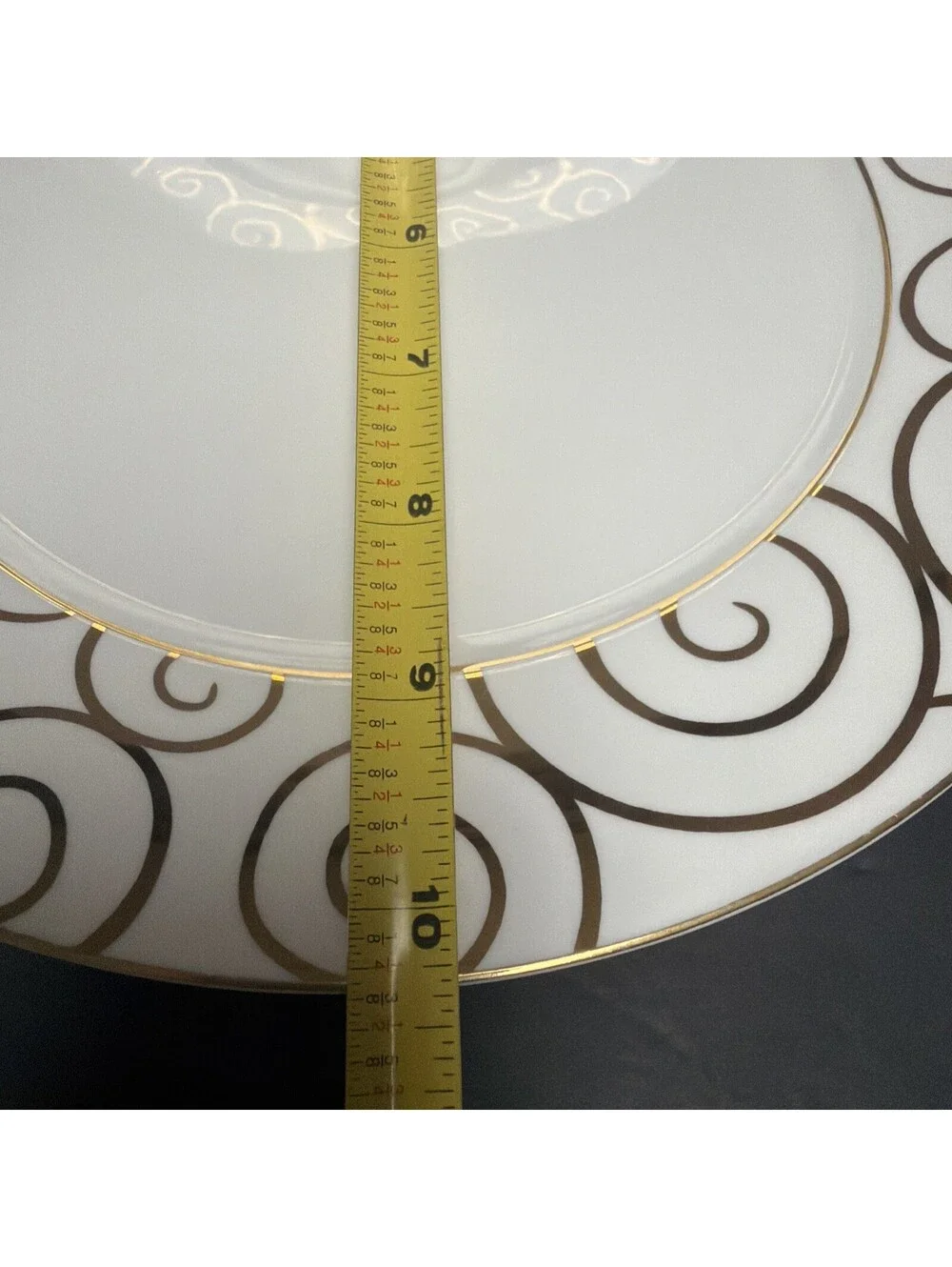 Pier One Gold Swirl Dinner Plate 10 3/8” Retired Vintage Dishwasher Safe EACH